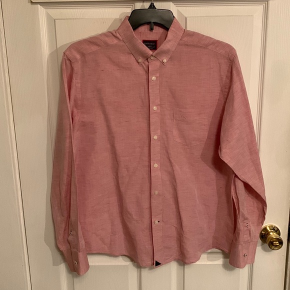 UNTUCKIT Men’s Long Sleeve Cotton and Linen Blend Shirt Size Large - Picture 1 of 8